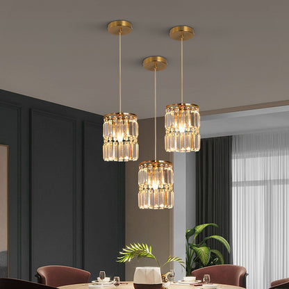 Nordic LED Gold Pendant Hanging Light Crystal Ceiling Lamps Modern Chandelier Lustre Dining Table Kitchen Island Decor Fixtures