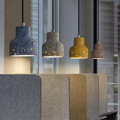 Semi-transparent Cement Chandelier Creative Personality Bedside Dining Room Terrazzo Color LED Bar Personality Chandelier