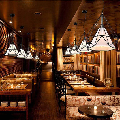 Modern Iron Painted Industrial Chandeliers E27 Diamond Chandelier LED Lighting For Living Room Kitchen Bedroom Bar Hotel