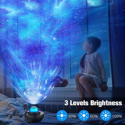 Night Light Projector Star Projector Ocean Wave Projector-Galaxy Projector Two Laser Lights with Bluetooth Music SpeakerPrefect for Bedroom/Game Rooms/Party/Night Light Ambiance