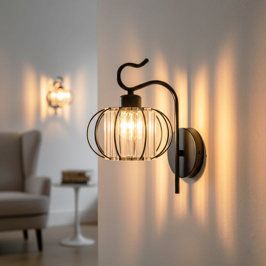 Modern Luxury Gold Wall Lamp Nordic Creative Crystal Sconce Living Room Hallway Bedside Indoor LED Wall Light