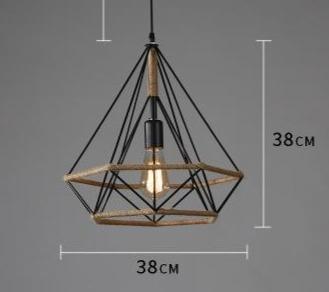 Hemp Rope Lamp Retro Creative Personality American Rural Small Chandelier