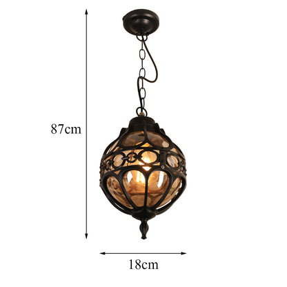 Vintage Glass Chandeliers Outdoor Pendant Lamp Balcony Grape Waterproof Aluminum E27 Bulb Garden Hanging Lamp Loft