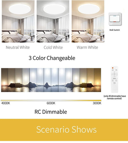 Ultra Thin LED Ceiling Lights Modern Lamp Living Room Bedroom Kitchen Lighting Fixture Surface Mount Remote Control
