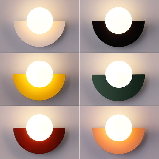 Background Home Decoration Wall Lamps Plastic Ball Lampshade G9 Bulb Round Sconce Light LED Bedroom Corridor Night Sconce Lustre
