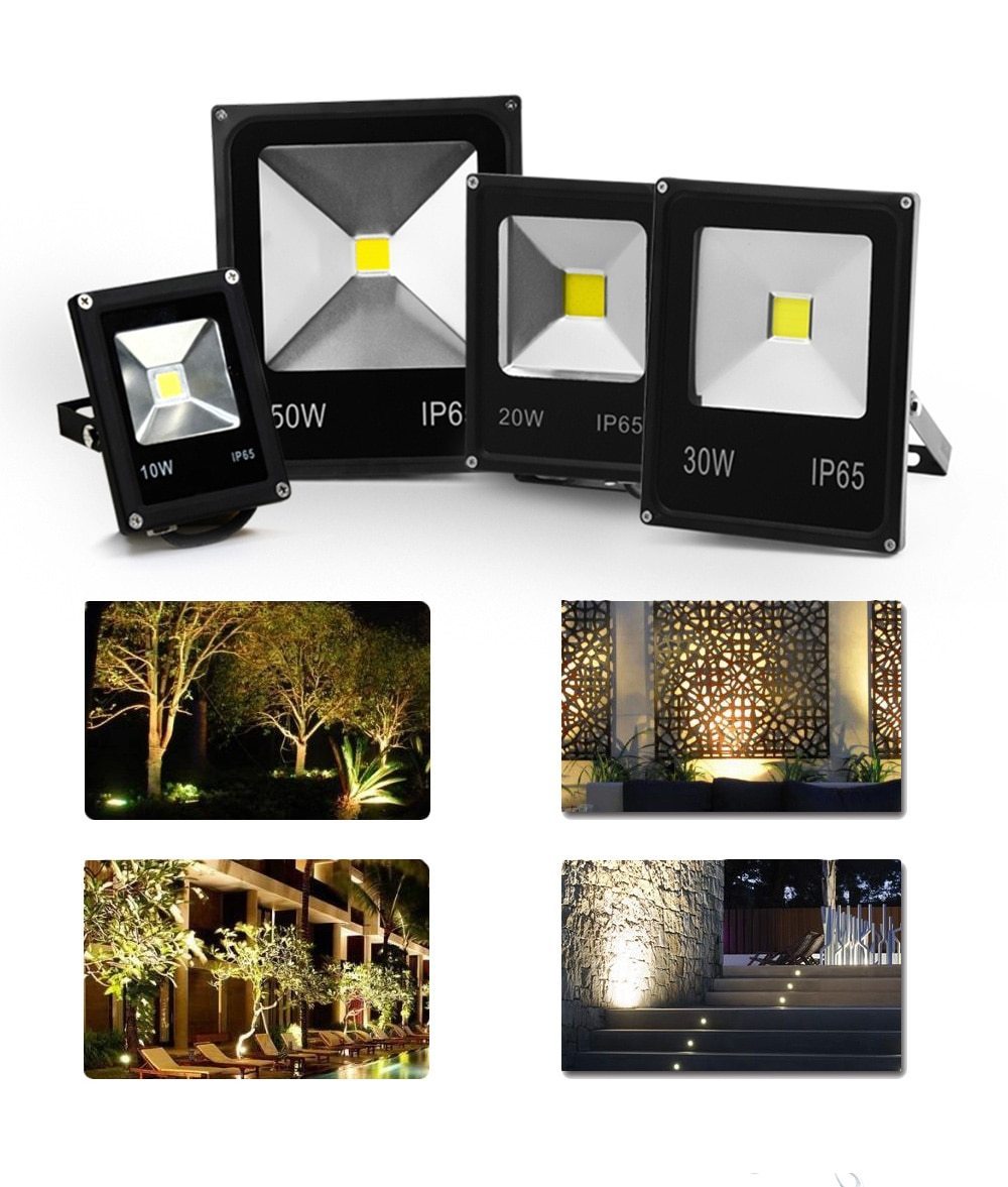 Led Floodlight 10W 20W 30W 50W Outdoor Spotlight Flood Light AC 220V 240V Waterproof IP65 Professional Lighting Lamp