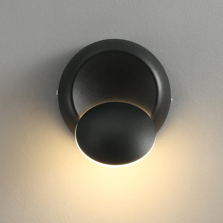 360 Degree Rotary Square Round Bedside Lunar Eclipse Wall Lamp Black and White Living Room Background Wall Stair Decorative Lamps
