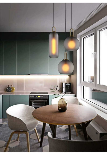 Nordic Modern Simple Glass Ball LED E27 Pendant Lights Interior Lighting Lamps Restaurant Bedroom Stair Decoration Hanging Light