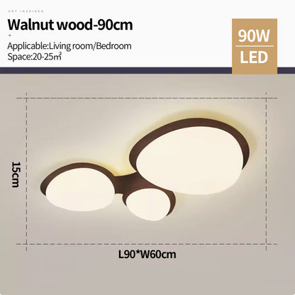 Bedroom Light Nordic Original Wood Grain Color Ceiling Light Modern Creative LED Lighting