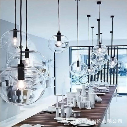 Nordic Modern Minimalist Glass Ball Pendant Lamp Single-head Restaurant Bar Pendant Light E27