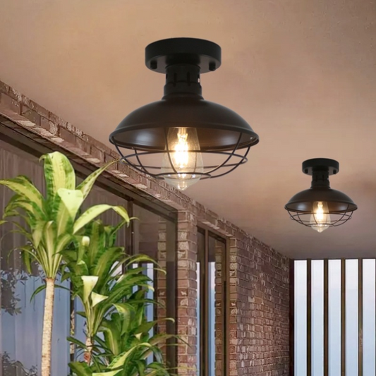 Industrial Restaurant Ceiling Lamp Retro Iron Bar Light Ceiling Lamps E27 Lighting Fixtures