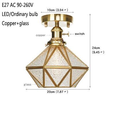 9 Style Modern Minimalist LED Copper Ceiling Lamp Bedroom Corridor Kitchen Decoration Lamp Cafe Garden Living Room Ceiling Light