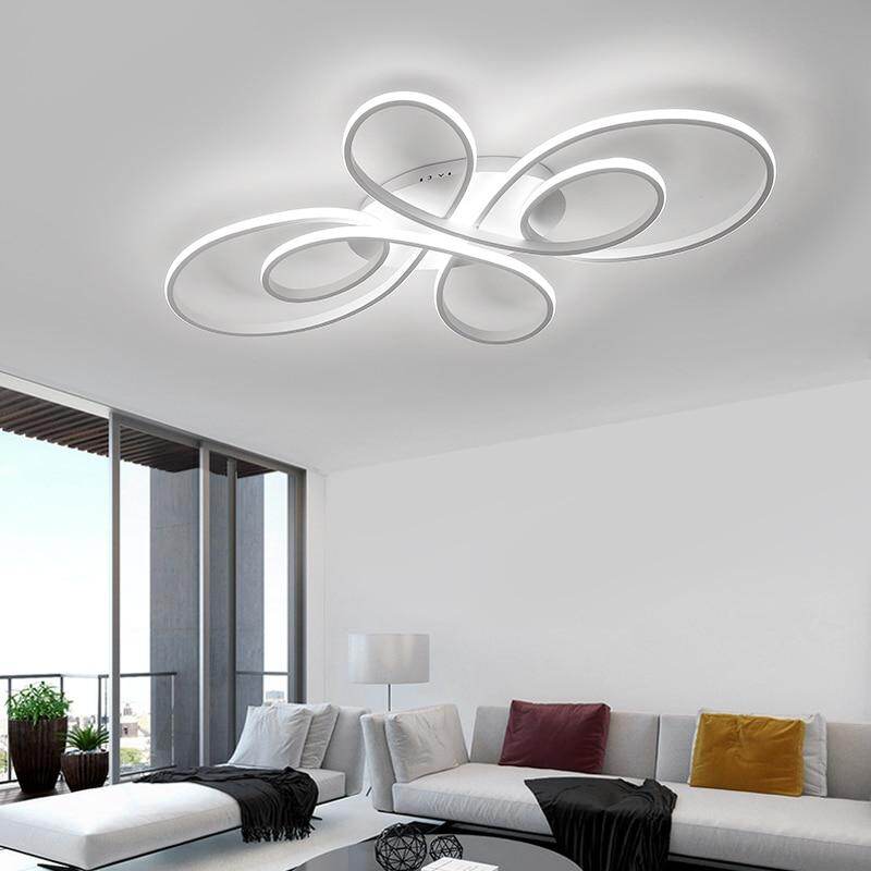 New Hot RC White/Coffee Modern Led Ceiling Lights For Living Room Bedroom Study Room Dimmable Ceiling Lamp Fixtures