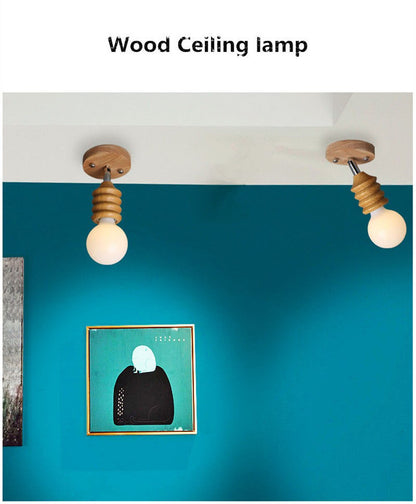 Modern LED Wooden Ceiling Light Novelty E26/27 Kitchen Bedroom Porch Dining Room Balcony Decoration Light Fixture