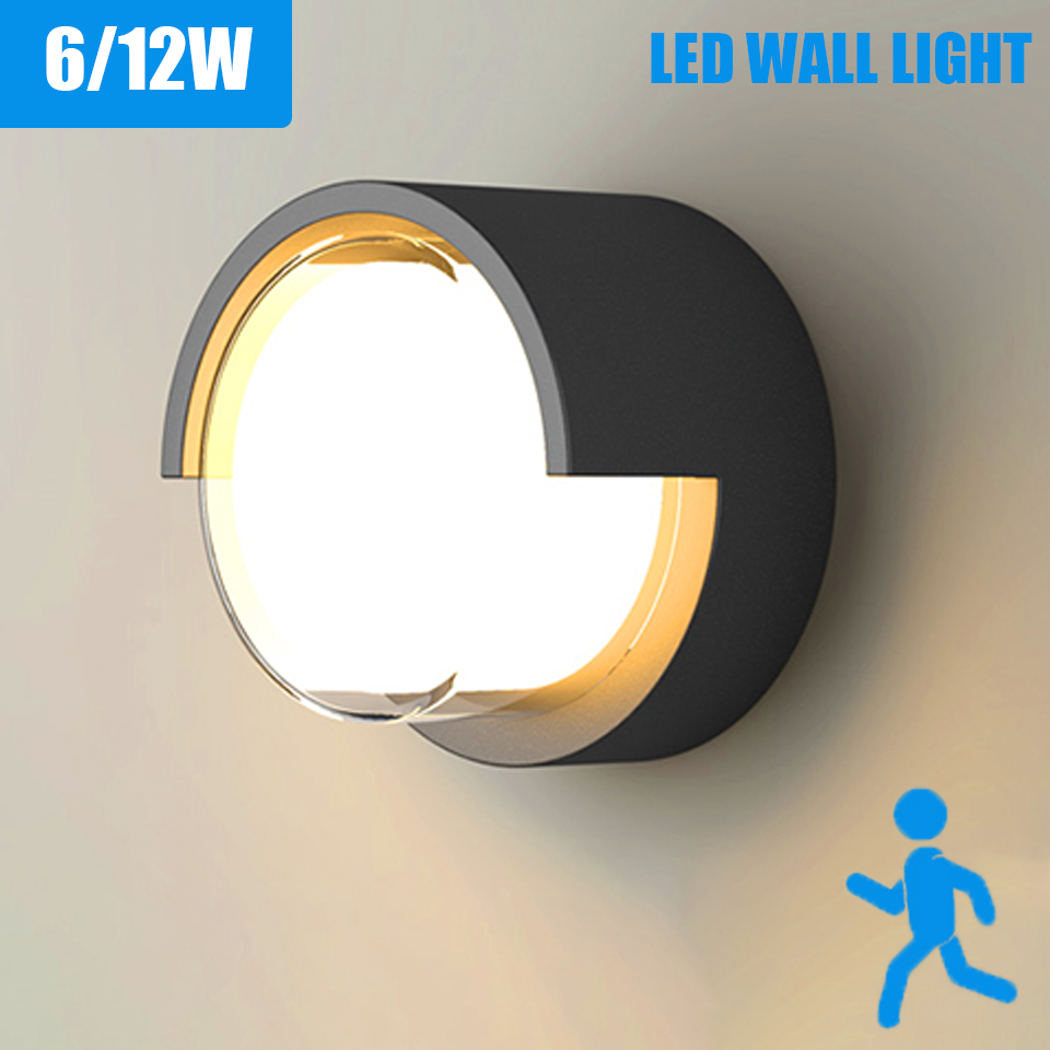 LED Wall Lamp Lighting Radar Motion Sensor 6/12W Suitable For Indoor Outdoor Home Decoration