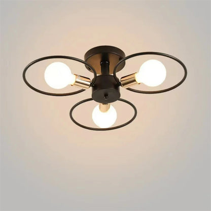 Nordic Pendant Lights Iron Ceiling Lamp Multiple Heads E27 Chandelier Black White Gold Color Lighting Fixture