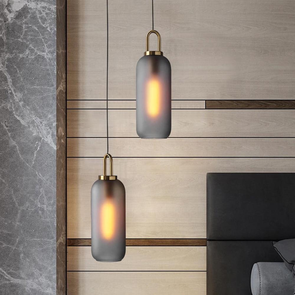 Postmodern Ins Pendant Lights Luxury Restaurant Lamps Nordic Bar Bedroom Bedside Glass Ball Single Hanging Lamp