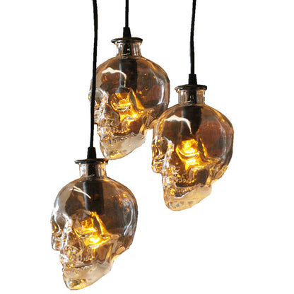 Retro Skull Clear Glass Pendant lights Dinning Room Bar Glass lampshade Lamp Demon Ghost Skeleton for Home Decor Light Fixture