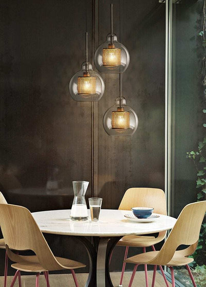 Nordic Modern Simple Glass Ball Single Head E27 LED Pendant Lights Personality Decorative Lighting For Living Room Bedroom Cafe