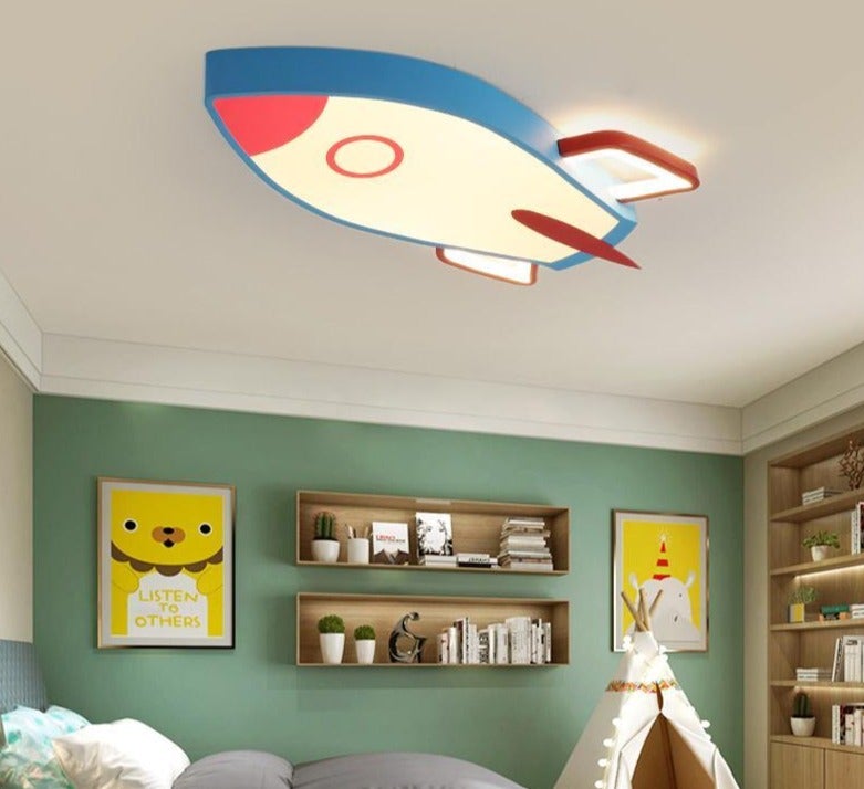 Airplane LED Ceiling Lights Boy's Girl's Study Room Bedroom Modern Lamp Lighting New Fixture Remote Control Luminaria