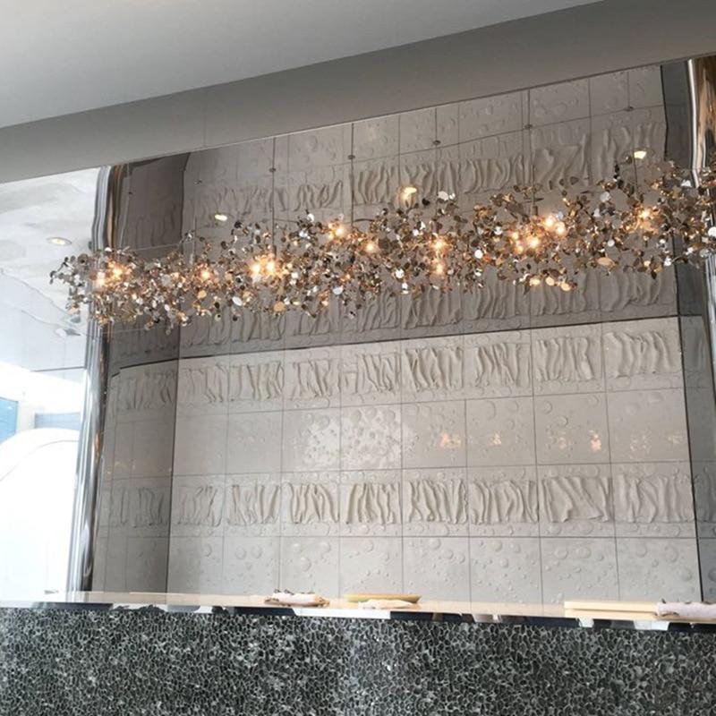 Postmodern Individual G9 Leaf Pendant Light Industrial Lamp Metal Hanging Lights LOFT Suspension Luminaire