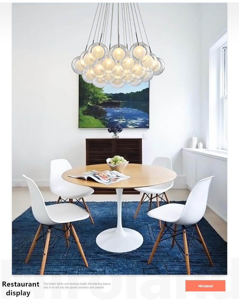 Modern LED Chandelier Lighting Nordic Glass Ball  Lamp Living Room Hanging Lights Home Deco Dining Room Bedroom Fixtures