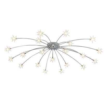 Starry Sky Stars LED Ceiling Lights Light Modern Round Crystal Glass 21/28 Heads Stars Lamps Bedroom Living Room Fixtures