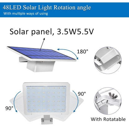 48 leds Solar Light Super Bright Adjustable Lighting Angle Outdoor Solar Garden Lamp Waterproof Lighting For Wall Yard Street