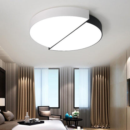 Led Round Ceiling Light Lamp Black White Combination Modern Minimalist Living Room Lamps Warm Romantic Bedroom 32cm 42cm 82cm