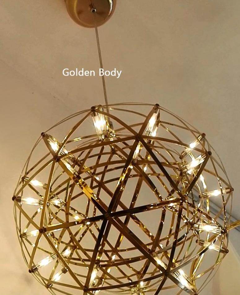 Modern Brief Loft Spark Ball LED Pendant Light Fixture Firework Ball Stainless Steel Pendant Lamps Home Deco Lighting