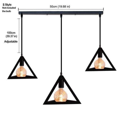 Nordic Pendant Lights Iron Minimalist Loft Cage Pyramid Pendant Lamp Modern Industrial Metal Hanging Lamp Parlor E26 E27 LED NEW