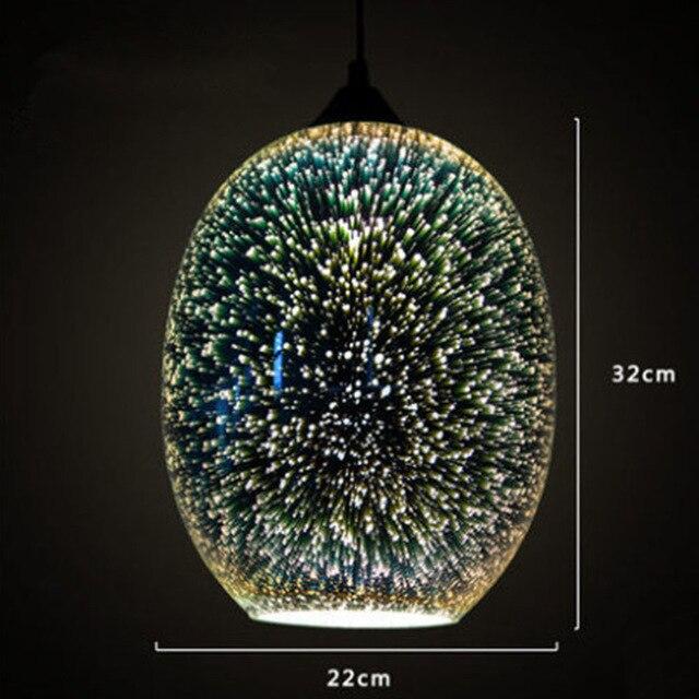 3D Fireworks Glass Pendant Lamp Colorful Glass Ball Hanging Lamp For Hotel Living Room Dining Room Pendant Light