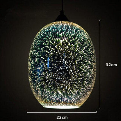 3D Fireworks Glass Pendant Lamp Colorful Glass Ball Hanging Lamp For Hotel Living Room Dining Room Pendant Light