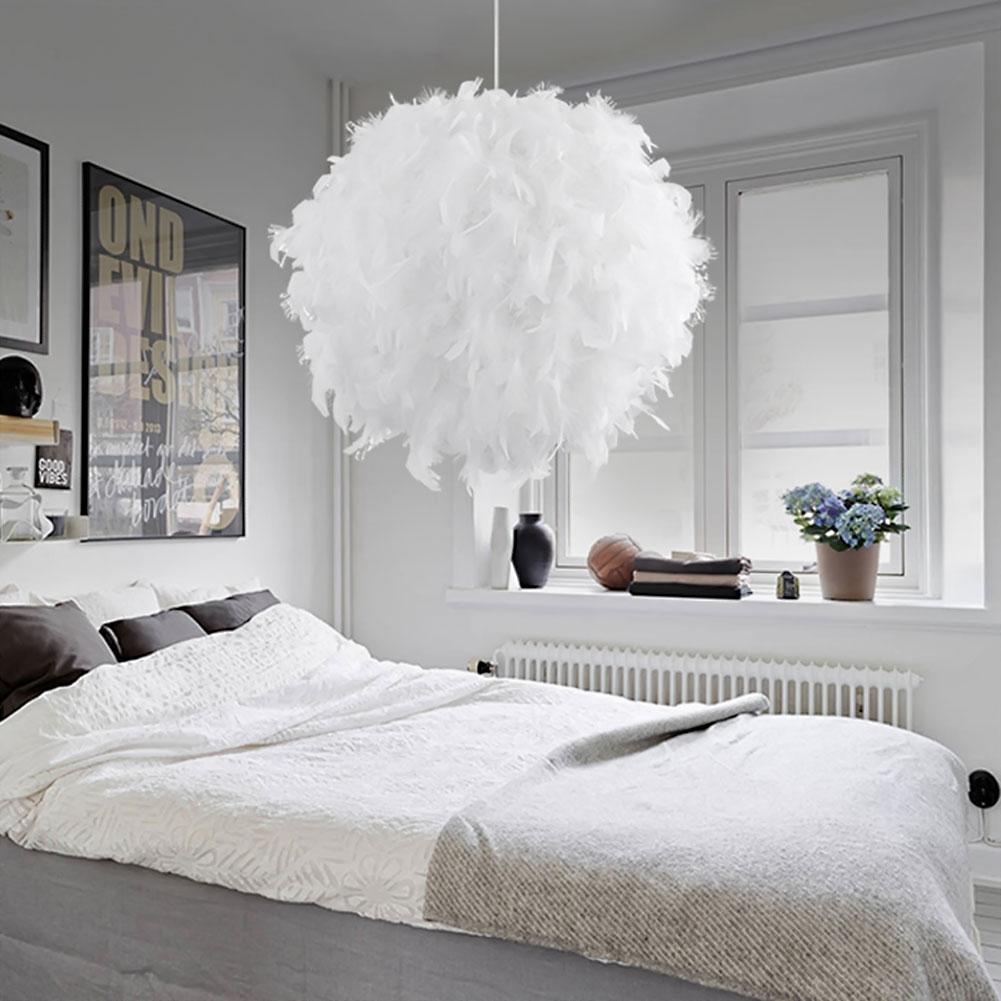 Lamparas De Techo Colgante Moderna Feather Ceiling Light White Modern Droplight Ceiling Lamp Bedroom Study Hanging Lamp