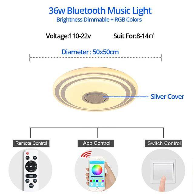 Music LED ceiling Lights RGB APP and Remote control ceiling lamp bedroom 25W 36W 52W living room light lampara de techo