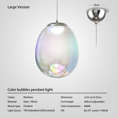 Lighting Colorful Glass Pendant Light Chandelier Children Blow Bubbles Shade Will Display Ambient