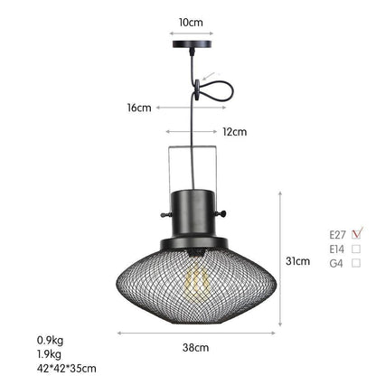 American Retro Iron Mesh Chandelier