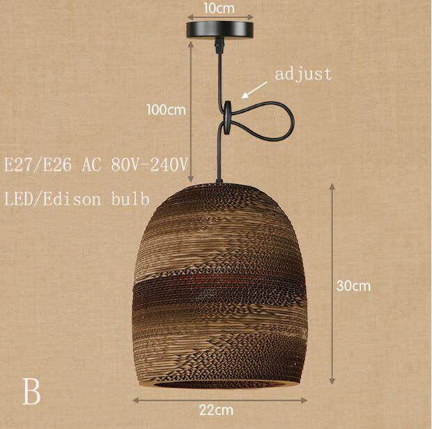 Modern Nordic Pendant Light Hanging E27 LED Origami Paper Shade Pendant Lamp Bar Restaurant Living Room Bedroom Lighting Fixture
