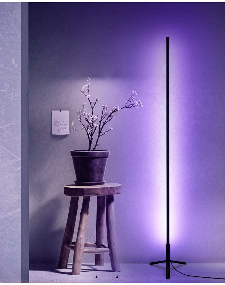 Modern LED floor lamp simple living room bedroom lamp colorful RGB light