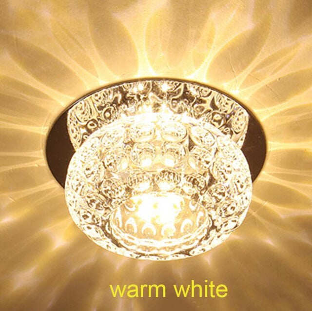 3W/5W Corridor Mirror Ceiling Lamp Aisle Veranda Lighting Down Crystal Mordern Surface Mounted LED Ceiling Lights Luces de techo
