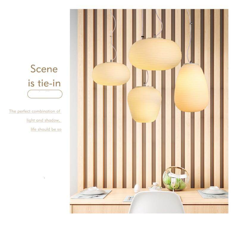 Nordic Simlpe Milky White Pendant Lights E27 Glass Single Head Lamp For Living Room Dining Bedroom Bedside Restaurant Cafe Bar