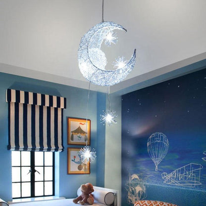 Ceiling Lamps Modern Pendant LED Moon Star Chandelier Children Bedroom Hanging Lamp Christmas Decorations For home Fixture Light