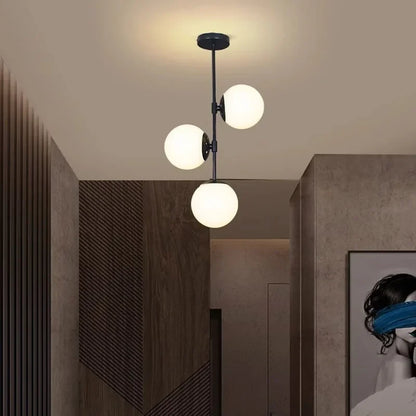 Nordic Multi Head Glass Ceiling Light For Cloakroom Balcony Corridor Aisle Light Entryway Light