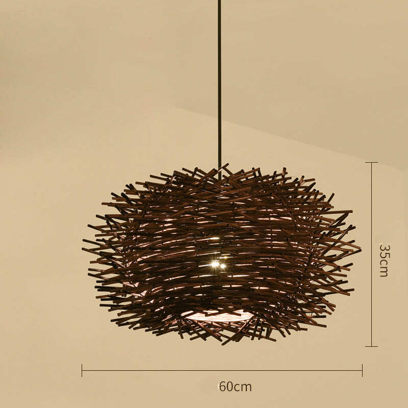 Bamboo Rattan Chandelier Restaurant Homestay Creative Bar Lamp