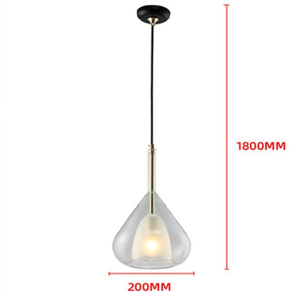 Indoor Glass Chandelier Crystal Glass Lamp Single Head Iron Glass