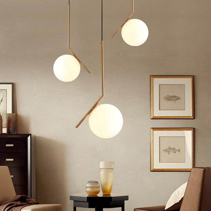 1 PC Nordic Style Pendant Lights Milky White Glassshade Modern Minimalist Led Pendant Lamps for Dining Room Decoration Lighting