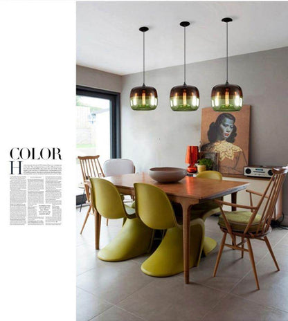 Modern Nordic Art Deco Colorful Hanging Glass Pendant Lamp Lights Fixtures E27 LED For Kitchen Restaurant Living Room Bedroom