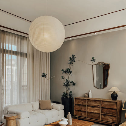 Wabi Sabi Wind Pendant Lights LED Akari Rice Paper Hanging Lamp for Living Dining Room Paper Handwoven Pendant Lamp