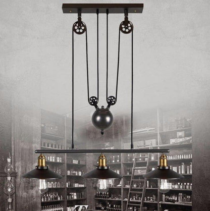 Loft Hanglamp Retro Wrought Iron Vintage Chandeliers Industrial Adjustable Pulley Loft Pendant Lamps Hanging Lamp Fixture