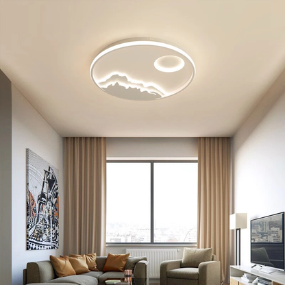 Ceiling Light Led Sun On Mountain Living Room Dining Room Bedroom Study Room Kitchen Ceiling Lamp Round Nordic Children